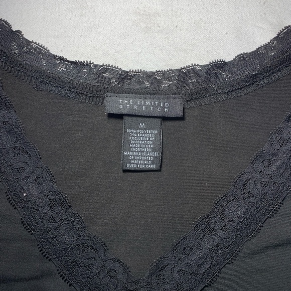 The Limited Black V-Neck Long Sleeve Lace Trim Top - Picture 2 of 4